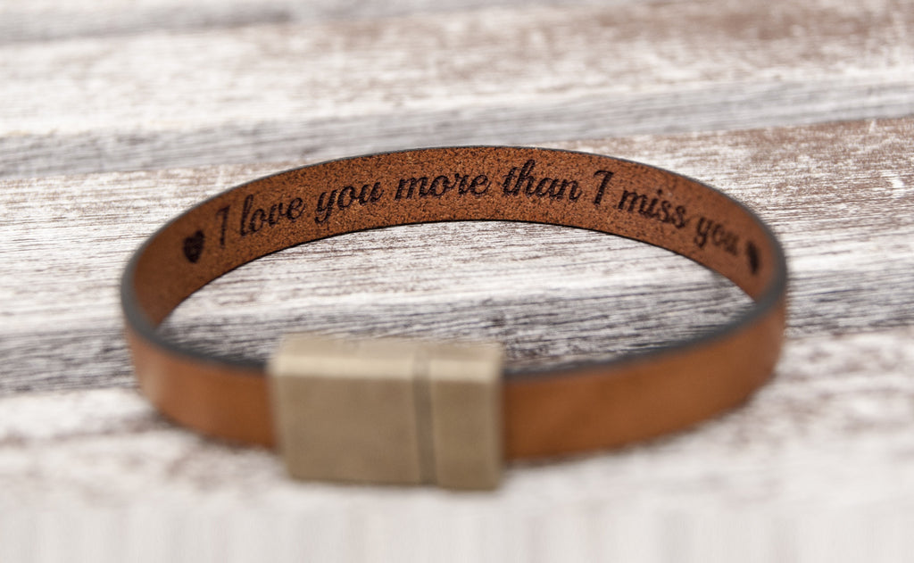 gift for boyfriend personalized leather bracelet