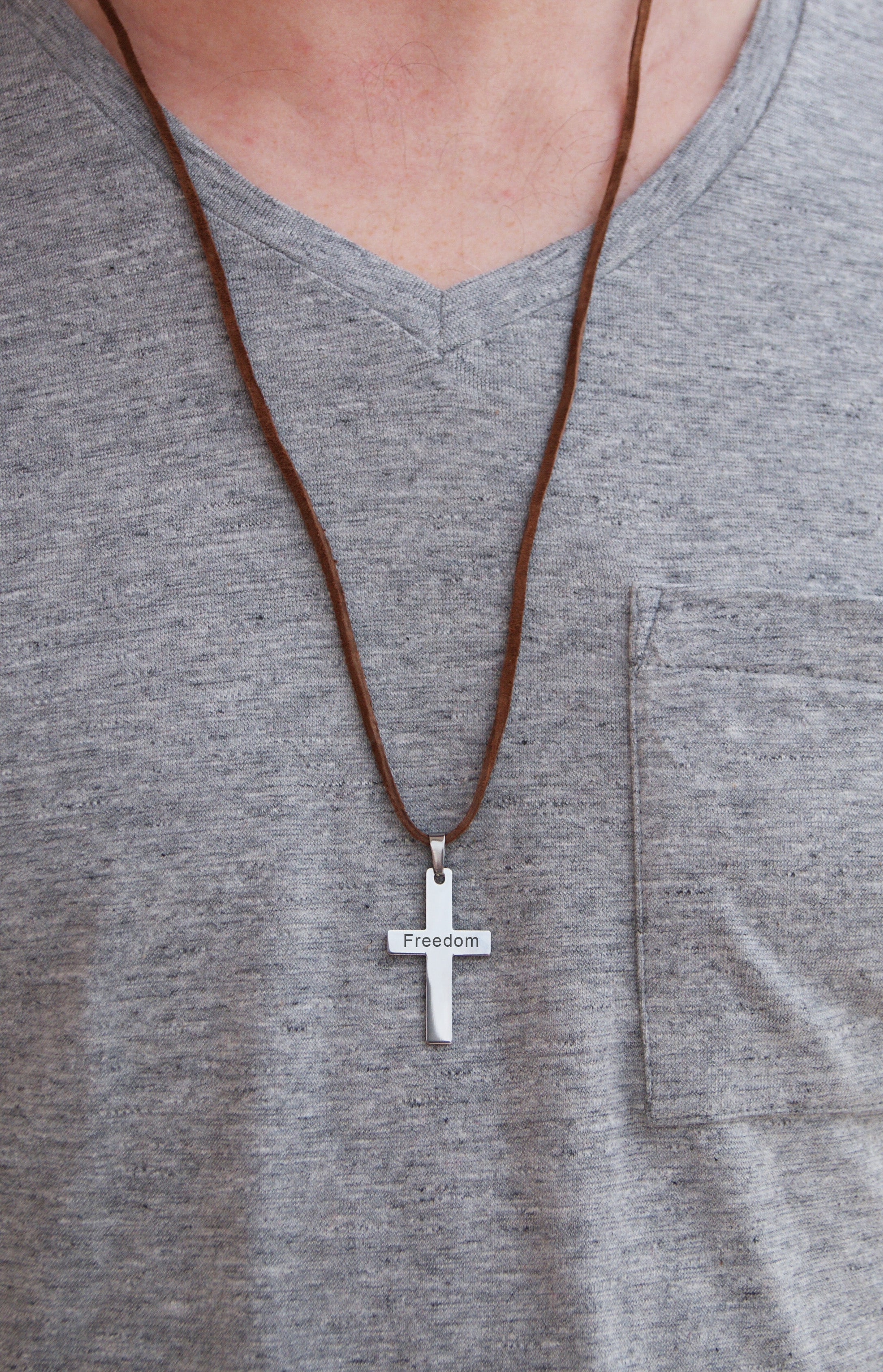 Cross Necklace - Silver Cross Pendant for Men Jewelry - Gift for Him -  Nadin Art Design - Personalized Jewelry