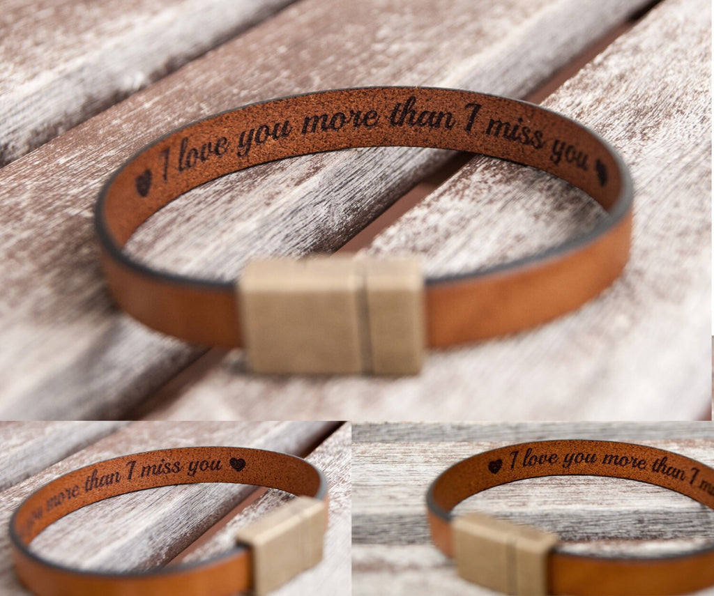 gift for boyfriend personalized leather bracelet