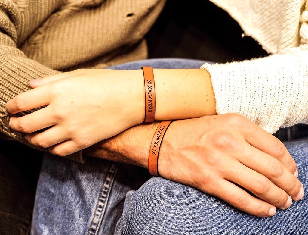 matching leather bracelets for couple