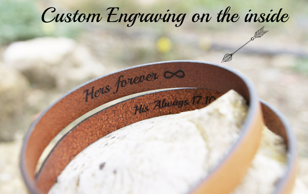 always and forever matching leather bracelets for couple